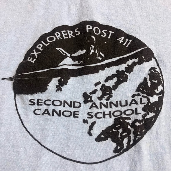 Explorer Post 411 Canoe School Adventure Vtg Shirt - Picture 4 of 14